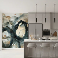 Abstract Ink Wash Wall Mural