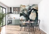Abstract Ink Wash Wall Mural