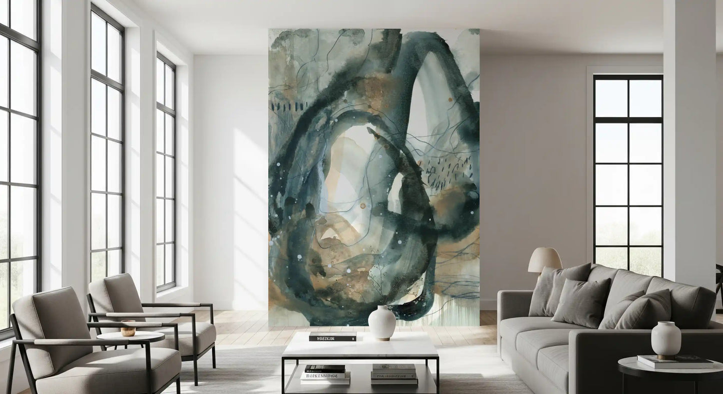 Ethereal Earth Fluid Abstract Watercolor Wall Mural