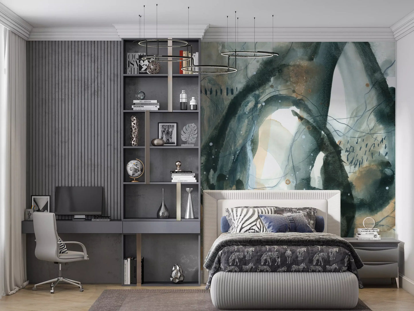 Ethereal Earth Fluid Abstract Watercolor Wall Mural