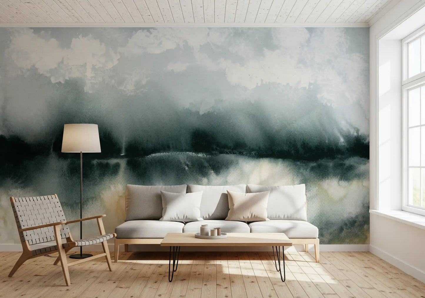 Whispering Mist Watercolor Landscape Wall Mural