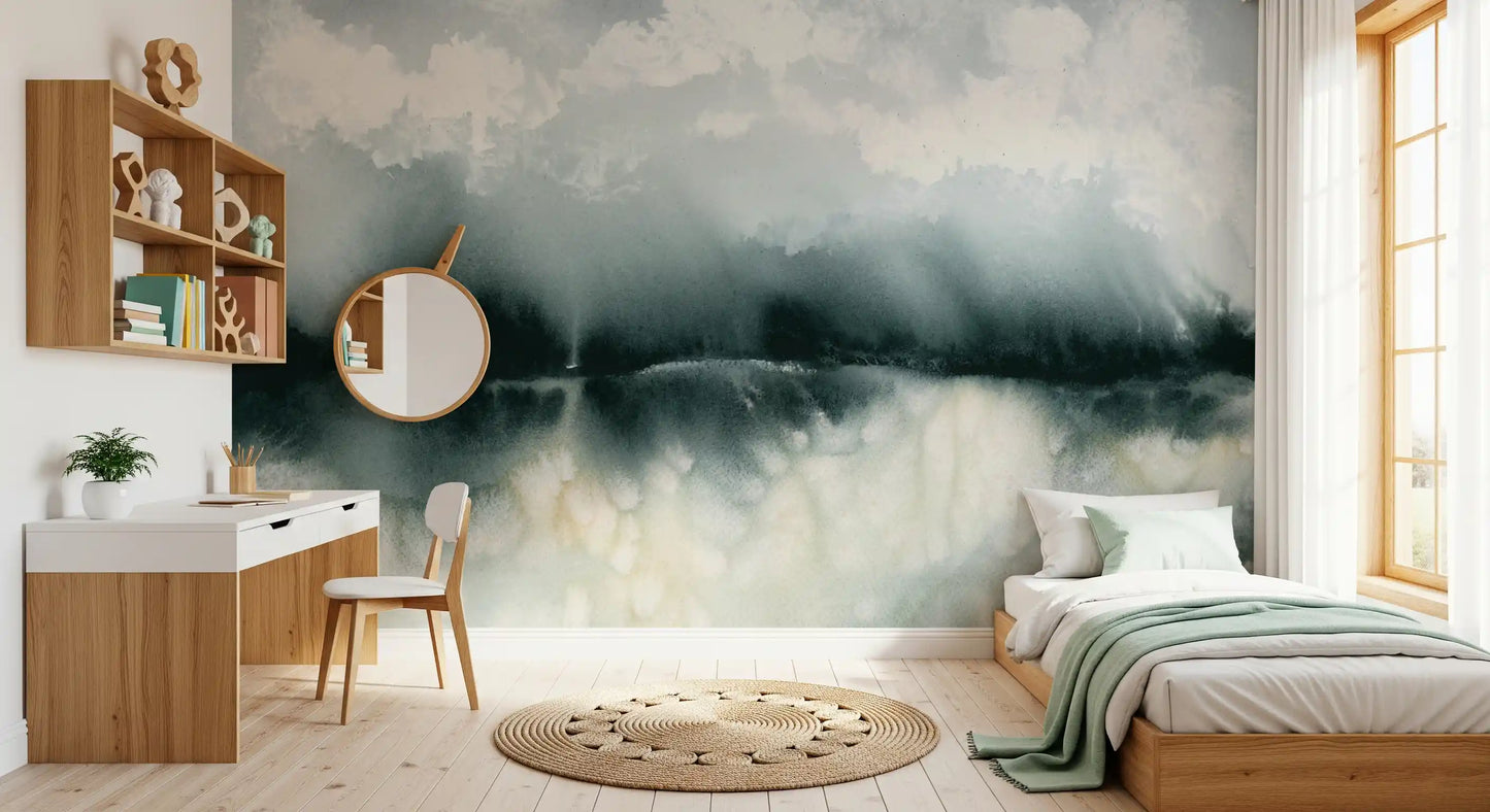 Whispering Mist Watercolor Landscape Wall Mural