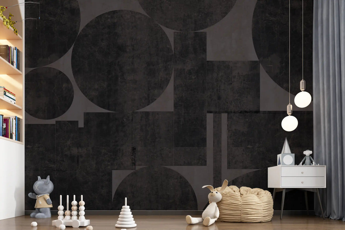 Industrial Charcoal Geometric Wall Mural Wall Mural