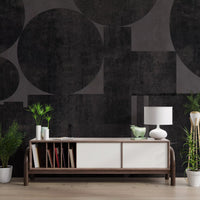 Industrial Charcoal Geometric Wall Mural Wall Mural