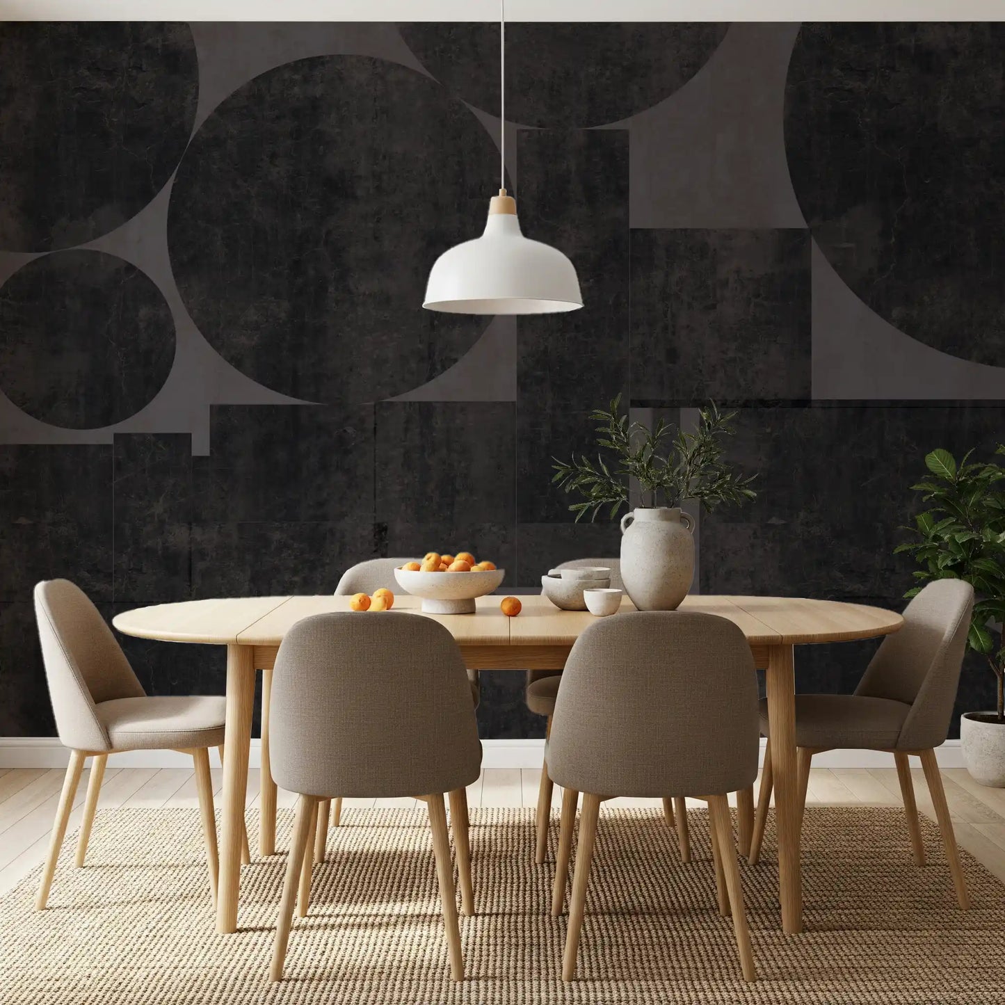 Industrial Charcoal Geometric Wall Mural Wall Mural