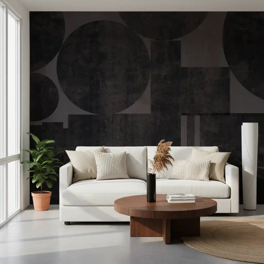 Industrial Charcoal Geometric Wall Mural Wall Mural