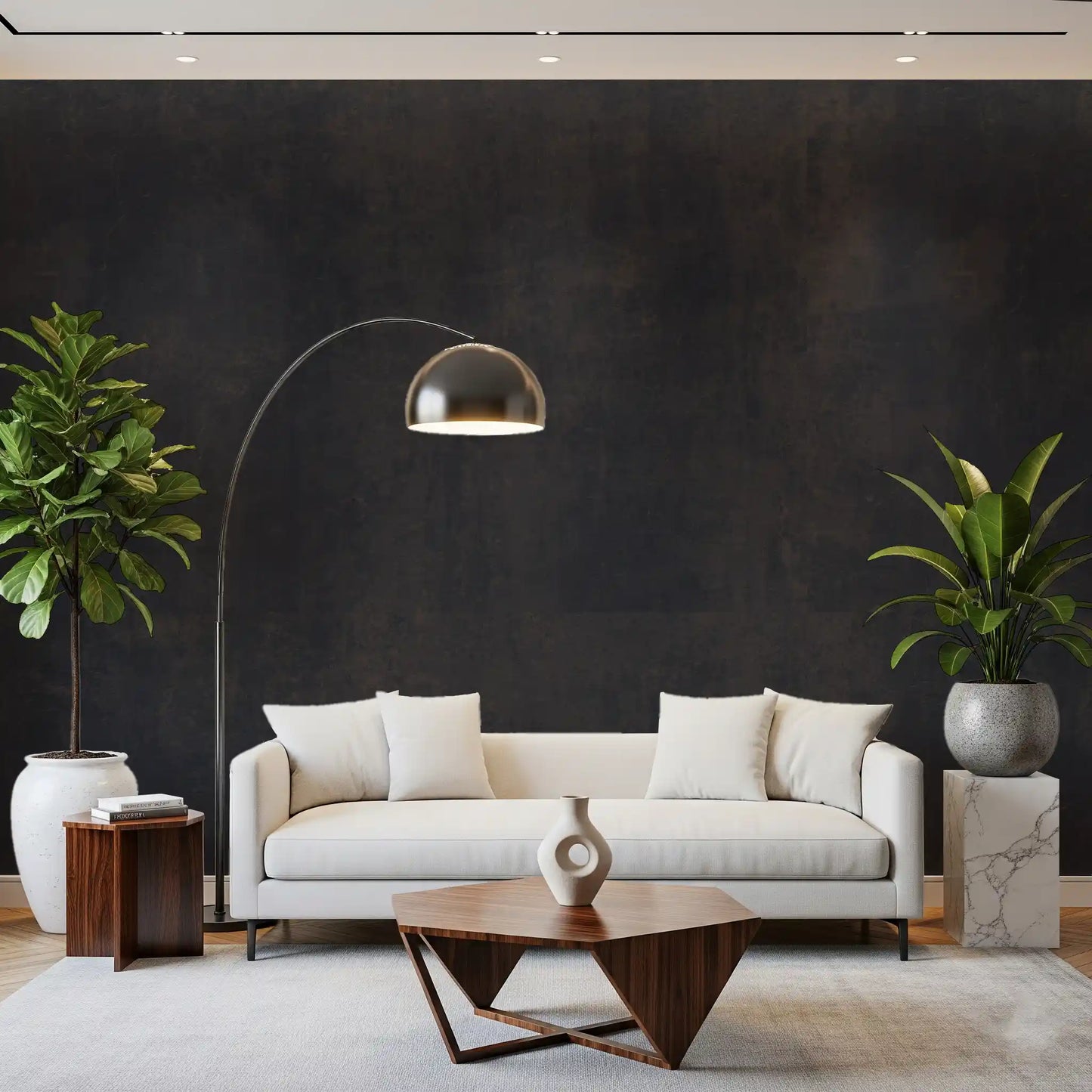 Dark Industrial Concrete Wall Wall Mural