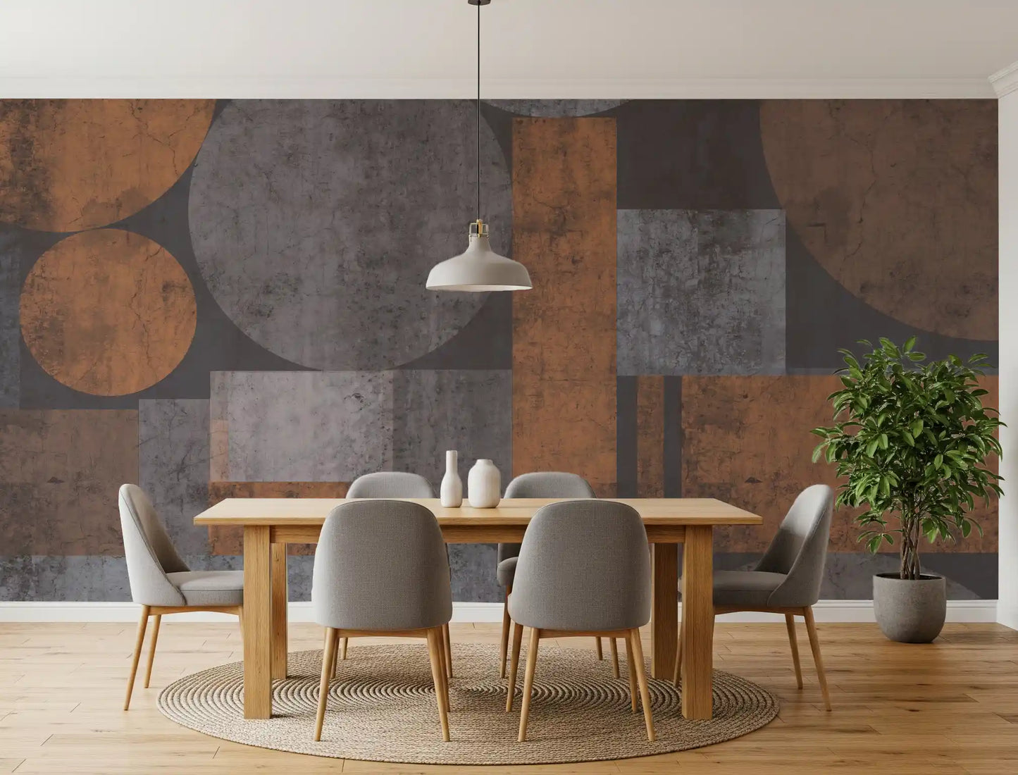 Brutalist Shapes Textured Abstract Wallpaper Wall Mural