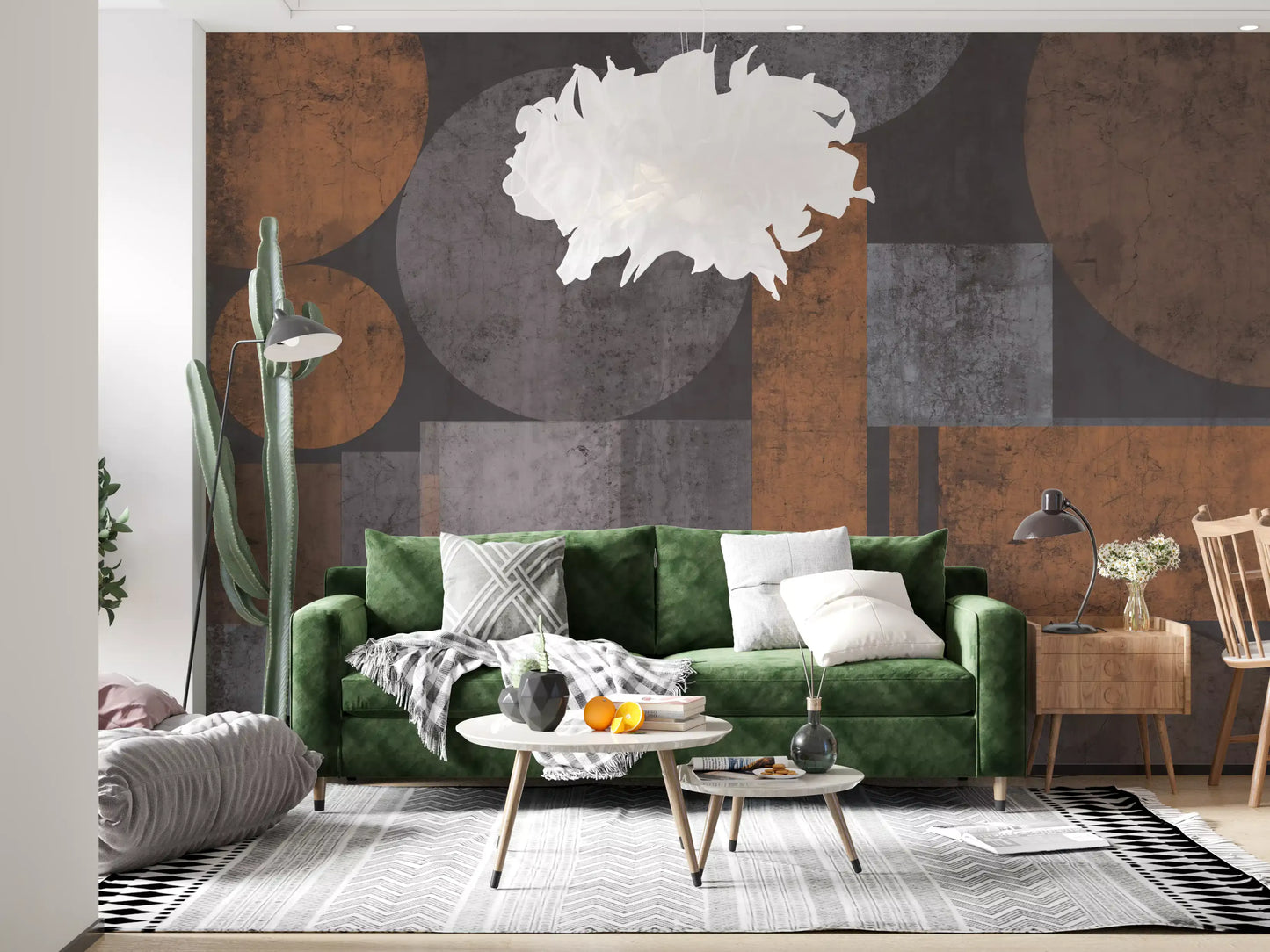 Brutalist Shapes Textured Abstract Wallpaper Wall Mural