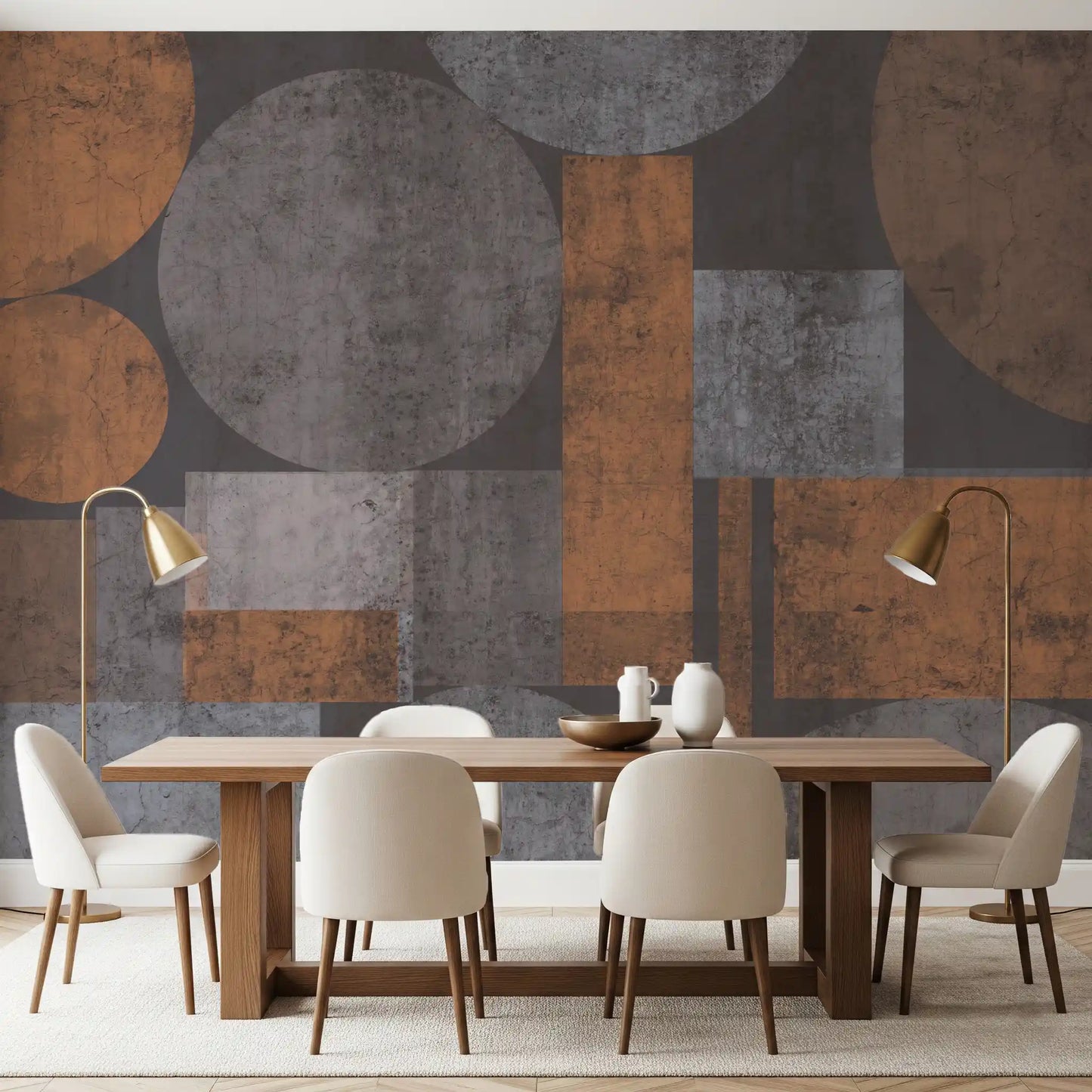 Brutalist Shapes Textured Abstract Wallpaper Wall Mural