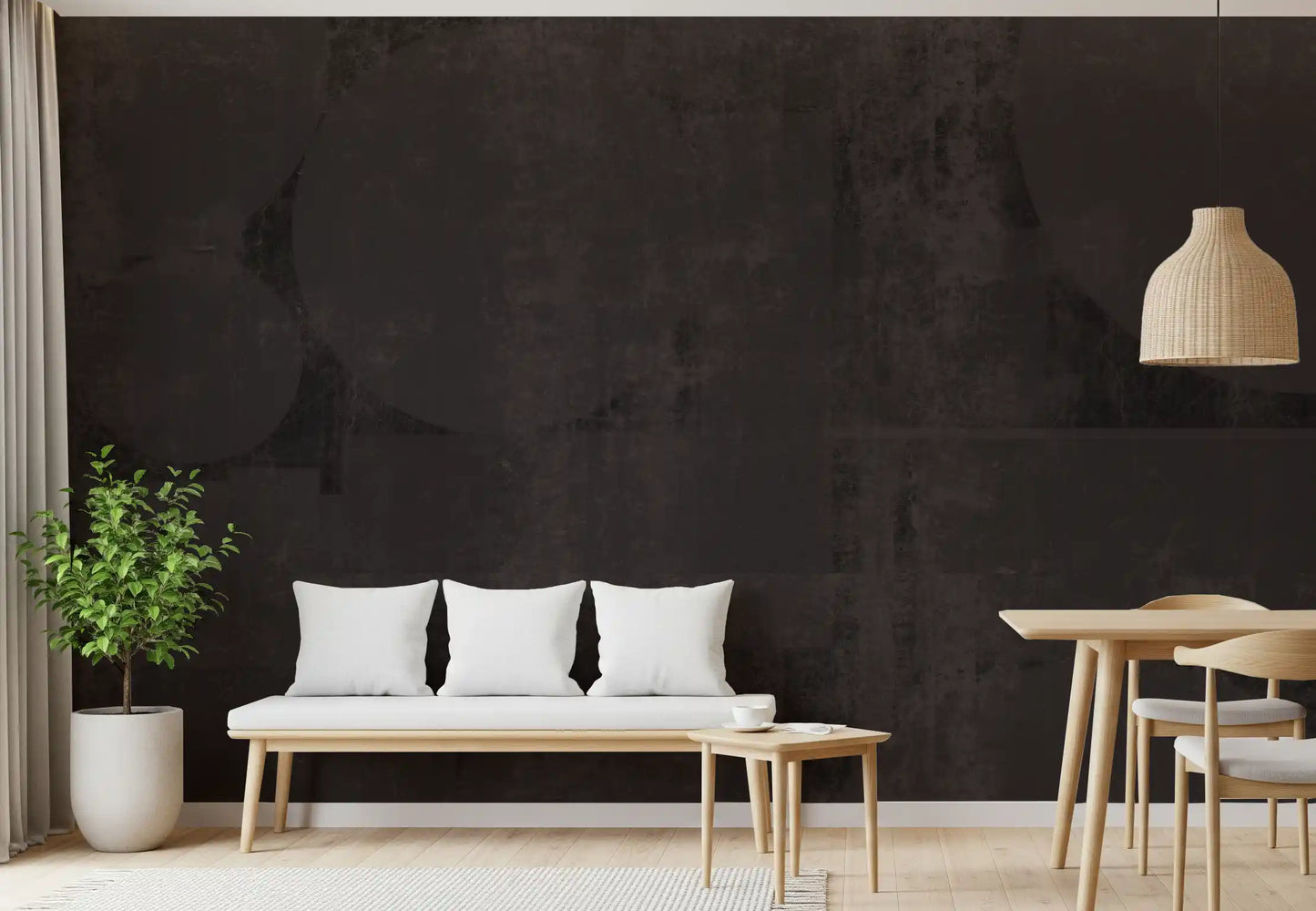 Industrial Charcoal Abstract Shapes Wallpaper Wall Mural