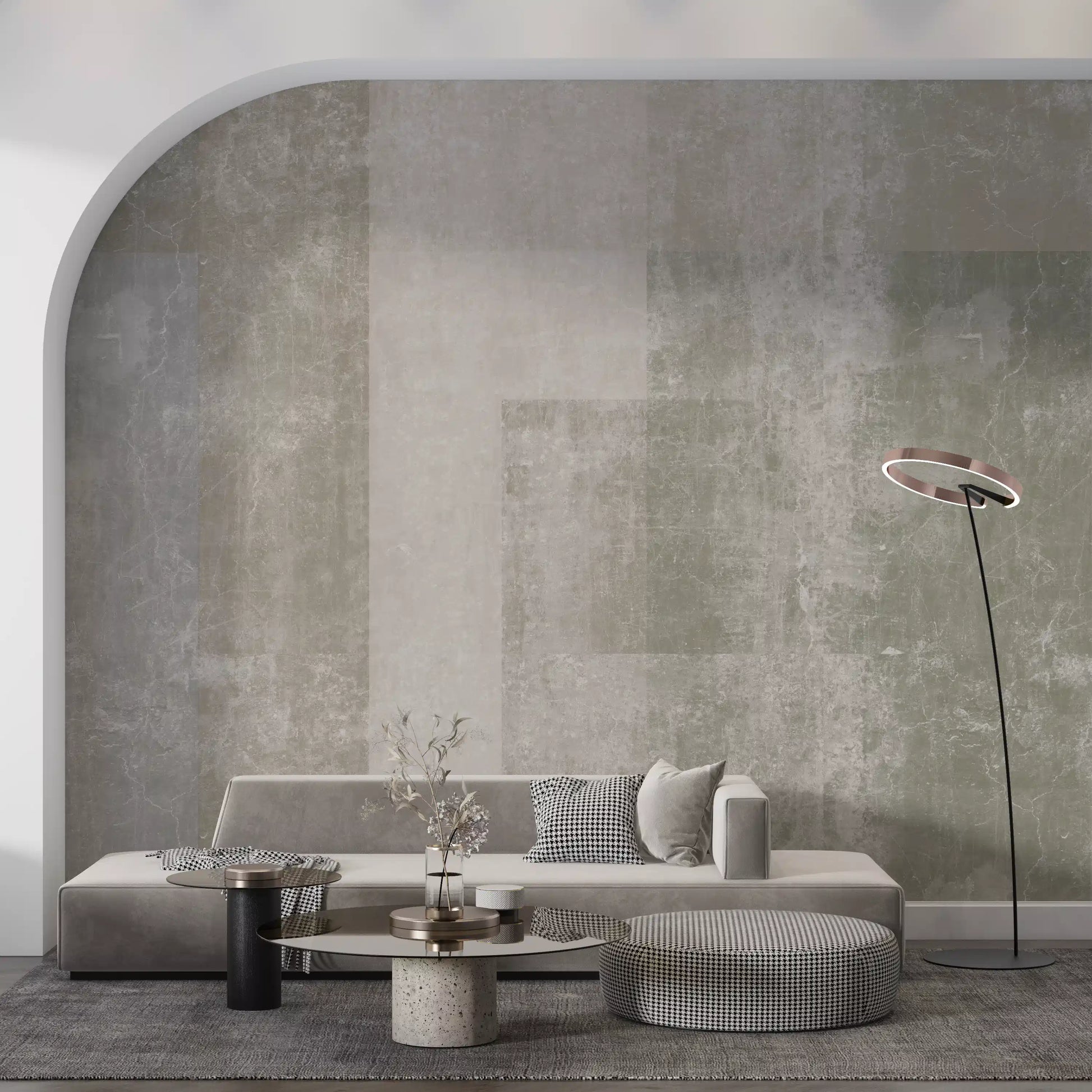 Lounge kept calm by the concrete panels geometric wall mural GD10863
