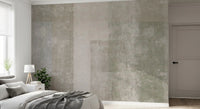 Muted Geometric Concrete Panels wall mural set behind a bedroom GD10863
