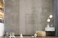Hallway backed by beige concrete panels in the geometric wall mural GD10863

