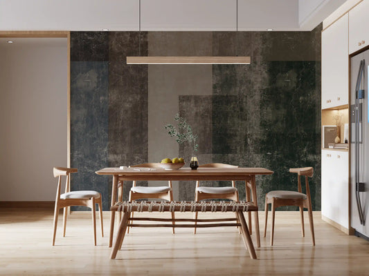 Distressed Brutalist Color Block Wall Mural Wall Mural