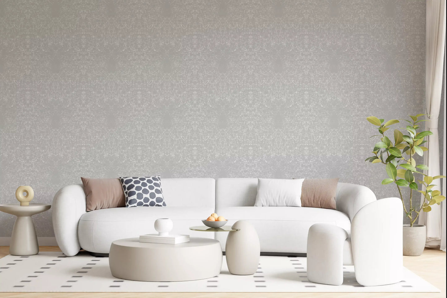 Faint alabaster pattern wrapping a quiet lounge wallpaper, GD10865