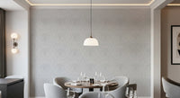 Neutral greige plaster wallpaper filling a Dining room  feature, GD10865