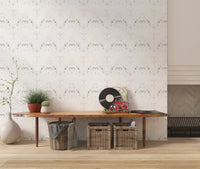 Grey smudges break the pale field in this Industrial Distressed White wallpaper GD10866
