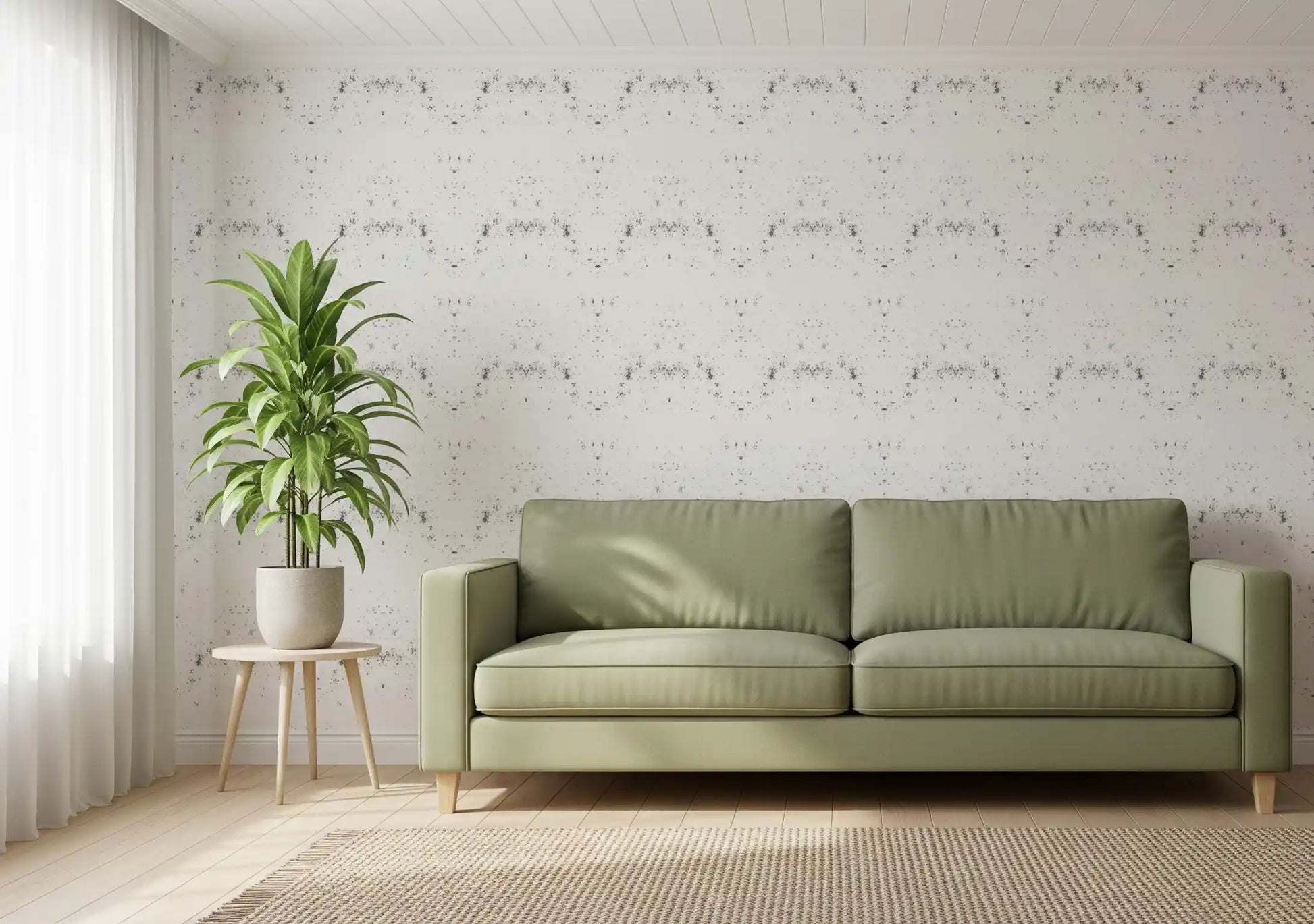 Worn off-white finish fills a Living room  Industrial Distressed Plaster wallpaper GD10866