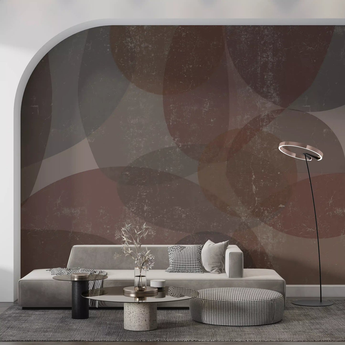 Weathered earth tones give a Living room its rustic wall mural backdrop GD10868
