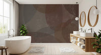 Warm brown, sepia and grey blend through an abstract pebble wall mural GD10868
