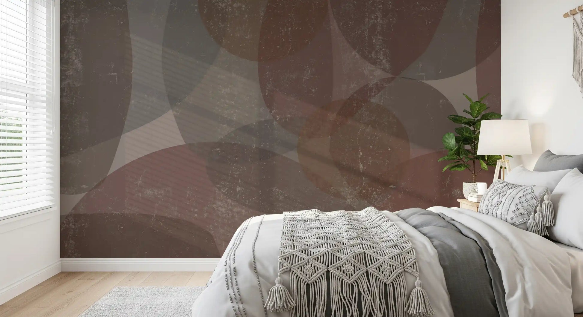 A grainy, matte look covers the rustic pebble wall mural GD10868
