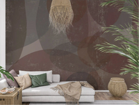 Rustic earth tones pebble wall mural spanning a calm living room GD10868