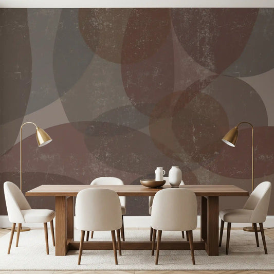 Rustic Earth Tones Abstract Pebble Wallpaper Wall Mural
