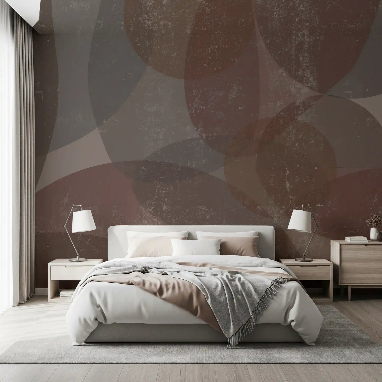 Organic stone forms overlap in loose rows on this earthy wall mural GD10868
