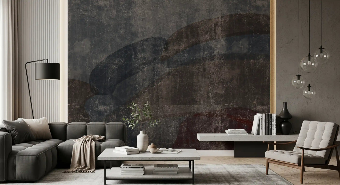 Aged concrete curves lining a hallway in this rustic wall mural, GD10869
