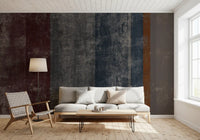 Vertical panels of maroon, grey, and rust in a concrete wall mural GD10870
