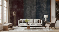 Bold concrete and rust stripe wall mural for an urban living room GD10870
