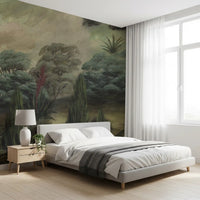 Misty Mediterranean Forest Wall Mural