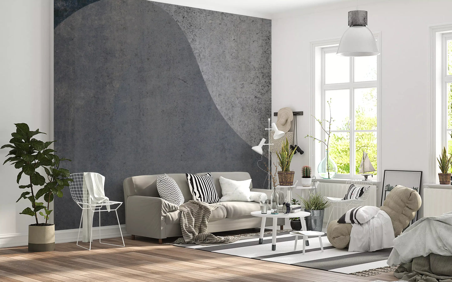 Slate Arches Abstract Industrial Wall Mural
