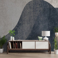 Slate and Stone Textured Abstract Waves Wall Mural