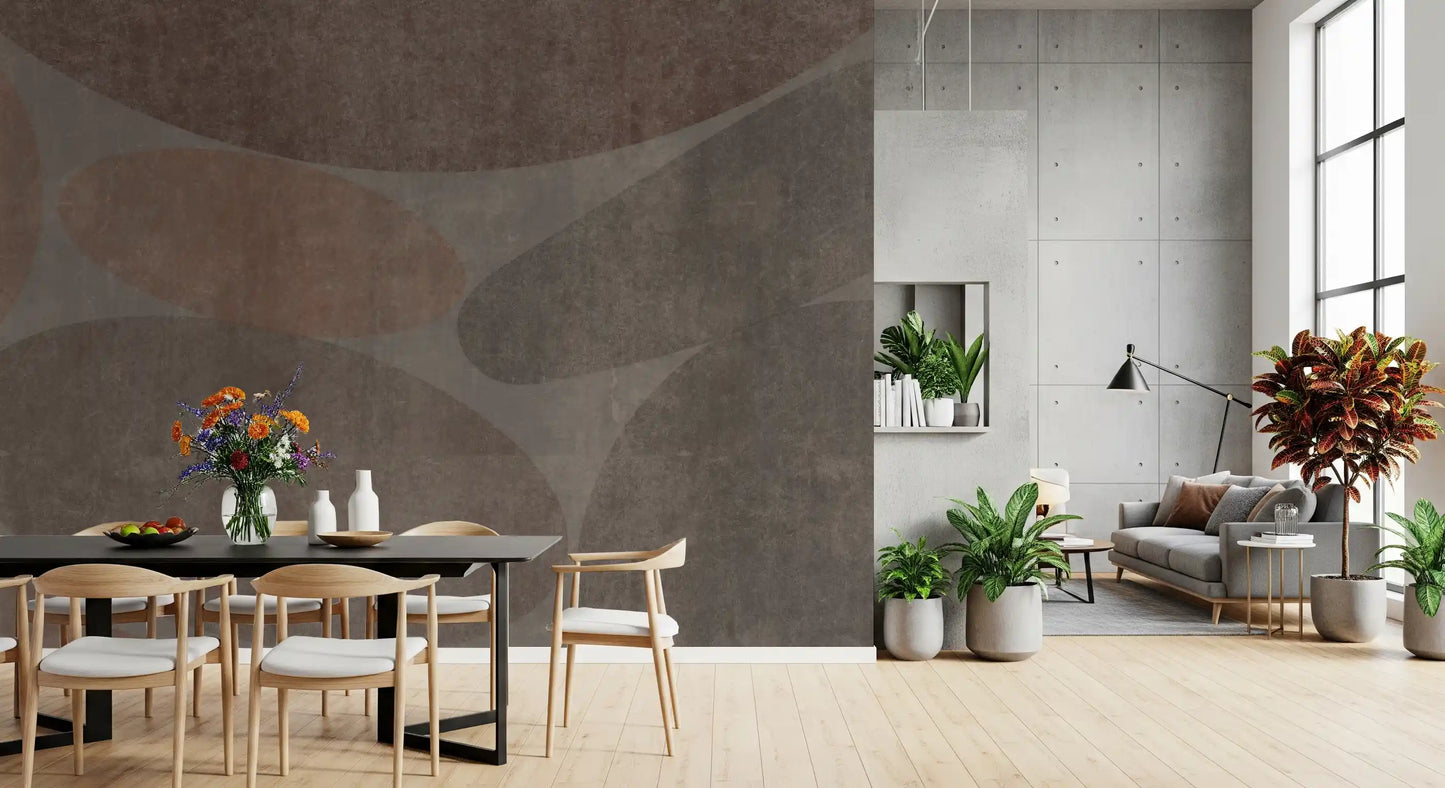 Earthy Abstract Stone Shapes Textured Wall Mural