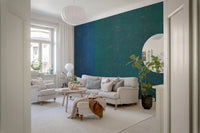 Retro Teal and Blue Textured Color Block Wall Mural
