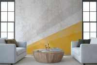 Modern Ochre and Textured Gray Geometric Wall Mural