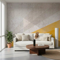 Modern Ochre and Textured Gray Geometric Wall Mural