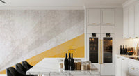 Modern Ochre and Textured Gray Geometric Wall Mural