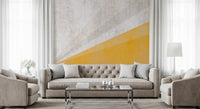 Modern Ochre and Textured Gray Geometric Wall Mural