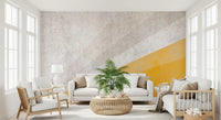Modern Ochre and Textured Gray Geometric Wall Mural