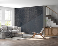 Charcoal and Steel Blue Diagonal Wall Mural