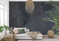 Charcoal and Steel Blue Diagonal Wall Mural