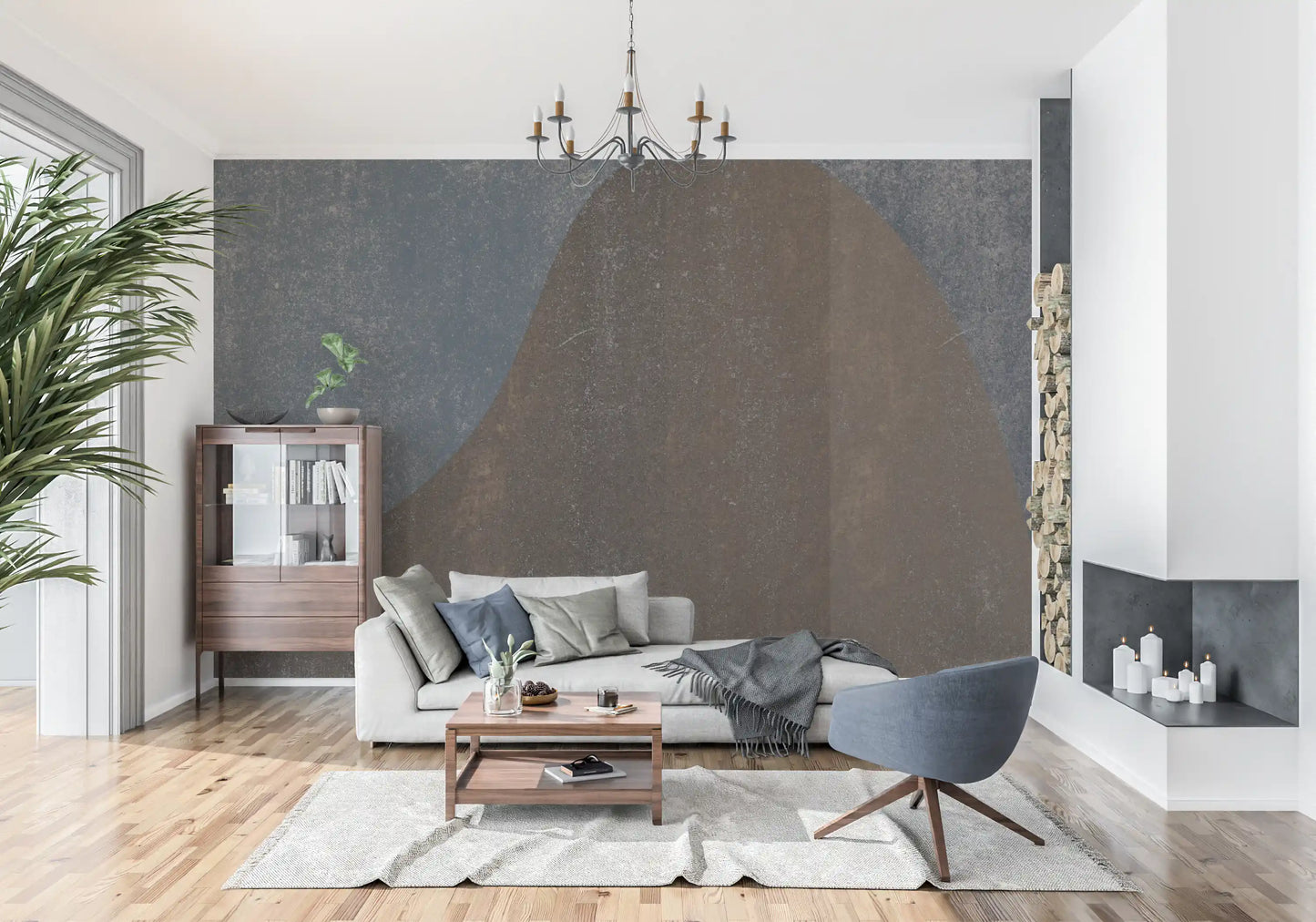Rustic Dune Abstract Slate Wallpaper Wall Mural