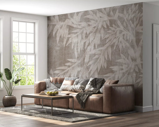 Serene Mist Bamboo Plaster Wallpaper Wall Mural