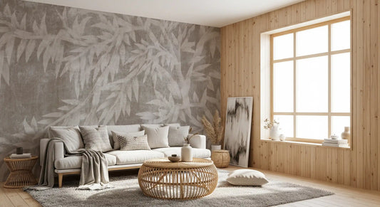 Serene Mist Bamboo Plaster Wallpaper Wall Mural