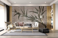 Rustic Moss Green Bamboo Wall Mural Wall Mural