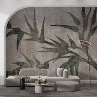 Rustic Moss Green Bamboo Wall Mural Wall Mural