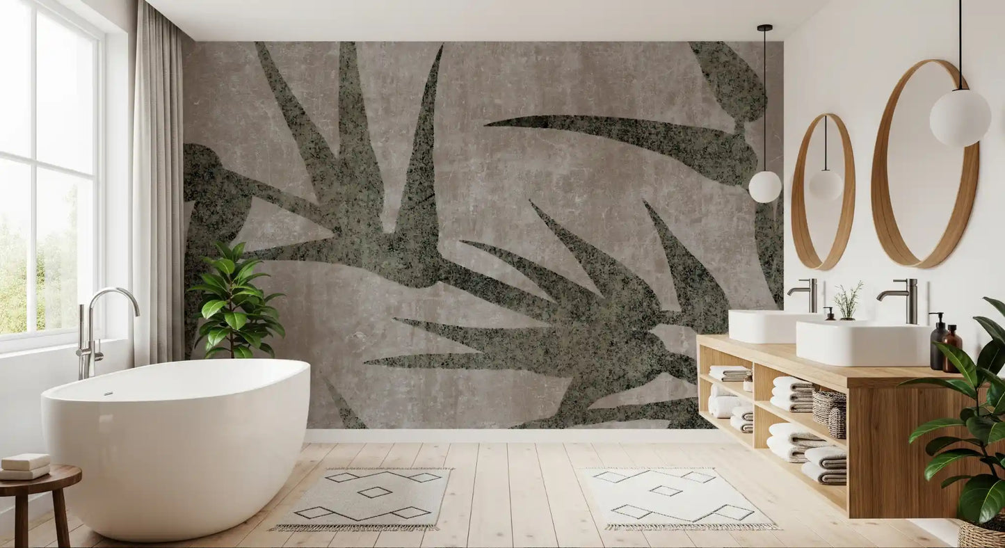 Rustic Moss Green Bamboo Wall Mural Wall Mural